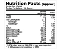 Vente en gros de comprimés de calcium de qualité supérieure 4X avec vitamine D pour adultes - Soutien articulaire 1 comprimé