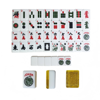 Tuiles de Mahjong en Acrylique Transparent Multicolores Sculptées à la Main pour le Voyage, le Divertissement et les Jeux Décontractés – Vente en Gros