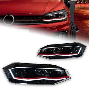 Nuevos Faros LED Dinámicos para VW <span class=keywords><strong>Polo</strong></span> Vento 2010-2017, 12V 100W, Lente de Proyector, DRL, 6000K, Color Rojo, Accesorios Automotrices - Product Image 3