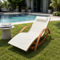 Fauteuil à bascule en bois moderne et durable pour l'extérieur, avec structure en bois, adapté à une utilisation au bord de la piscine et dans les parcs