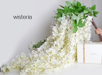 Bunga Gantung Artificial Sutra Wisteria QSLH-615 Gaya Mewah Modern untuk Dekorasi Pernikahan, Wisuda, Paskah, dan Pesta