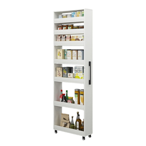 Guanzhong Modern Simple Large-Capacity 7-<b>Shelves</b> Durable Eco-Friendly Storage <b>Cabinet</b> Kitchen Refrigerator Gap Cart Rollers MDF - Product Image 1