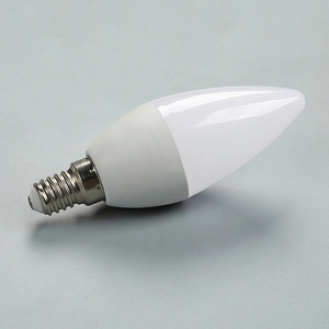 หลอดไฟ LED รูปทรงเทียน B12 ขั้ว E27 ตัวหลอดพลาสติก ใช้ไฟ AC 220V แสงขาว 10% 2700K ได้รับการรับรองมาตรฐาน RoHS/CE CRI 80 - Product Image 1