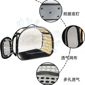 Transparent Foldable Cat Bag <b>EVA</b> Mesh Lining Breathable Crossbody Pet Carrier Large Capacity Portable Durable Travel Bag - Product Image 4