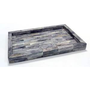 Plateau de service de luxe en incrustation d'os fabriqué à la main avec une base en bois solide au design unique pour le bureau à domicile ou l'affichage décoratif de fête - Product Image 4