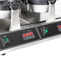 Gaufrier Électrique Commercial Professionnel à Double Plaque Rotative Antiadhésive en Acier Inoxydable 1,5 kW Chauffage Rapide pour Crème Glacée