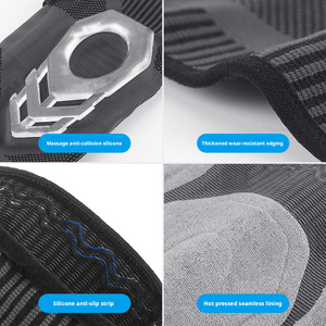 Genouillère de <span class=keywords><strong>compression</strong></span> souple en stock, avec support en nylon, coussinets en silicone à ressort, stabilisateur flexible en coton et élasthanne - Product Image 5