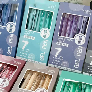 Set di <span class=keywords><strong>Penne</strong></span> Kawaii da 7 Pezzi con Logo Personalizzato, Inchiostro ad Asciugatura Rapida, Cancelleria Giapponese, Articoli Estetici per la Scuola, Penna a Sfera - Product Image 1
