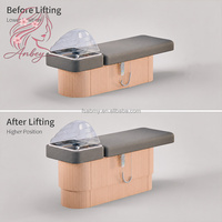 Lit de lavage capillaire électrique de luxe avec circulation d'eau et revêtement en cuir PU pour spa thaïlandais