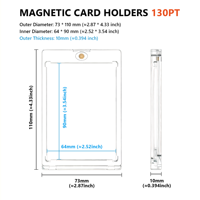 Vente en gros de boîtes de présentation pour collection de cartes à collectionner 130PT, porte-cartes magnétique One Touch pour cartes de sport et de baseball