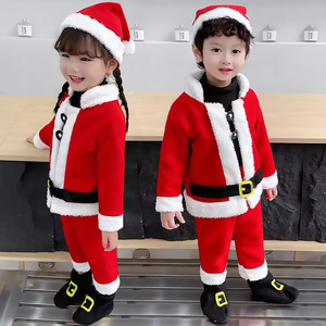 <span class=keywords><strong>Disfraces</strong></span> de Papá Noel para Niños al por Mayor, Trajes Navideños de Felpa Polar Roja Personalizados, Trajes de Santa Claus para Bebés - Product Image 4