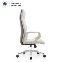 Chaise de bureau de direction ergonomique moderne en cuir à dossier haut avec fonction pivotante - Confort de luxe
