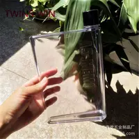 Flat Square Water Bottle with Custom Logo, Notebook Memo