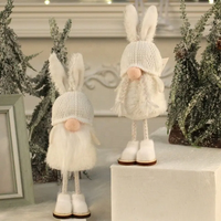 Boneka Peri Natal Gadis Imut dengan Telinga Kelinci, Berdiri, Peri Kerdil, Hiasan Dekoratif