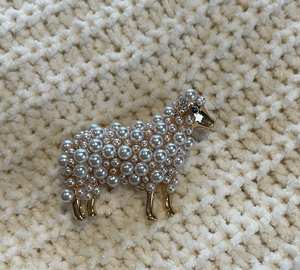 Cadeau souvenir élégant perles blanches mouton broches or mignon Animal <span class=keywords><strong>agneau</strong></span> épinglettes ferme bijoux Collection - Product Image 5