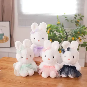Sweet gauze skirt rabbit plush doll comfort accompany doll lovely girl heart ornaments caticorn plush pillow
