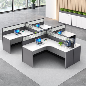 Modular Height Adjustable Modern Wooden Panel Marbling Texture Nail Table <b>Beauty</b> Spa Salon Office Workstation - Product Image 6