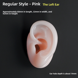 Modèle d'oreille en silicone souple, simulation d'oreille humaine pour l'entraînement au nettoyage des oreilles, la présentation de boucles d'oreilles, les écouteurs et la pratique des piercings - Product Image 2