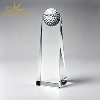 Trophée de golf en cristal noble, haut et incliné, de forme trapézoïdale, gravé au laser sur mesure, récompense pour le champion des matchs de golf