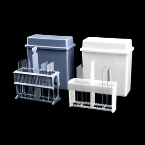 Degao PP <b>Plastic</b> 24 <b>Slides</b> Microscope <b>Slide</b> Staining Jar With Rack & Lid For Histology IHC Antigen Retrieval Lab Use - Product Image 6