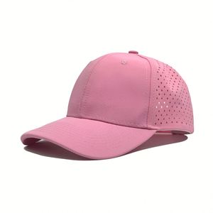 Casquette de golf snapback 6 panneaux en tissu Oxford de haute qualité, personnalisée, tendance, sportive, imperméable, avec trous découpés au laser et motif feuille imprimé - Product Image 4
