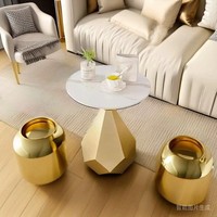 Table basse carrée moderne de luxe en marbre et métal, durable et de haute qualité, avec roulettes