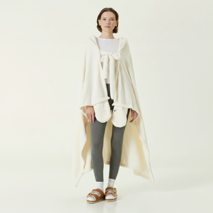 Sweat à capuche oversize Couverture portable en polaire Sherpa Couverture géante super chaude et confortable Couverture TV en flanelle épaisse avec poche sur les manches - Product Image 1