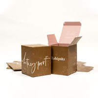 Juego de cajas para velas de cartón de papel Kraft pequeñas de lujo biodegradables personalizadas al por mayor, insertos de embalaje con tapa y caja