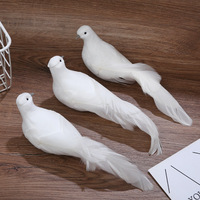 Pendentif Colombe de la Paix Artisanal Réaliste avec Plume, Accessoire Photo de Mariage, Ornement d'Oiseau pour Noël, Vente Transfrontalière