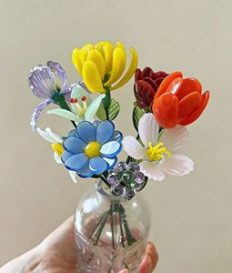 งานศิลปะดอกไม้ใสบริสุทธิ์ ของขวัญดอกไม้ทำมือ ช่อดอกไม้วันเกิด ก้านยาว ดอกไม้<span class=keywords><strong>แก้ว</strong></span> ของขวัญวันแม่ - Product Image 2