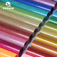 Paquete de vinilo de transferencia de calor con purpurina Yesion HTV, hojas de 10 "X 12", vinilo para planchar para camisas DIY
