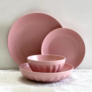 Ensemble de <span class=keywords><strong>vaisselle</strong></span> émaillée de couleur rose 12 pièces <span class=keywords><strong>vaisselle</strong></span> en céramique service de <span class=keywords><strong>vaisselle</strong></span> <span class=keywords><strong>vaisselle</strong></span> Offre Spéciale - Product Image 2