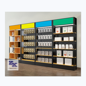 Dudukan Pajangan Dinding Slat Kustom untuk Toko Ritel Ponsel, Kabinet Pajangan Dinding Slat untuk Toko Telepon Desain Furnitur Interior - Product Image 5