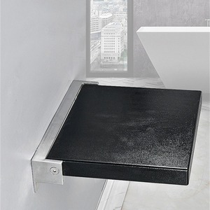 Tomato Wall Mounted <b>Folding</b> <b>Shower</b> <b>Stool</b> 353x343x45mm Black For Bathroom Changing Room - Product Image 2