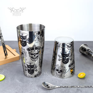 Barre de tête de mort couronne Martini Premium en acier inoxydable <span class=keywords><strong>Pro</strong></span> Barman secouant l'étain lesté sur les boîtes 18/28oz Boston Cocktail Shaker - Product Image 3