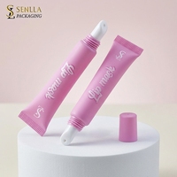 Tube souple en plastique écologique pour gloss à lèvres et crème pour les yeux, emballage cosmétique vide avec bouchon à vis, impression offset, logo personnalisé