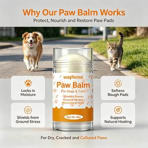 Baume pour pattes Waylemo pour chiens, protège des brûlures du pavé chaud, protège les pattes du chaleur, du froid, du sel, du glace, répare les pattes gercées, été, 40g - Product Image 5