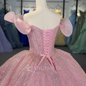 Pink Beaded <strong>Blush</strong> Puffy <strong>Ball</strong> <strong>Gown</strong> Off Shoulder Birthday Pageant Dress Vestidos De 15 Girls 16 Anos Quinceanera Dresses Dy1344 - Product Image 4