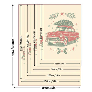 Manta de Franela con Estampado de Santa Claus Navideño, Rectangular, Antipilling, Decoración para el Hogar, Estilo Clásico de Invierno - Product Image 4