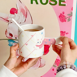 Taza <span class=keywords><strong>de</strong></span> café y leche <span class=keywords><strong>de</strong></span> cerámica <span class=keywords><strong>de</strong></span> 320 ml con diseño japonés resistente a altas temperaturas, con asa, para el hogar, con diseño <span class=keywords><strong>de</strong></span> perro Dachshund. - Product Image 4