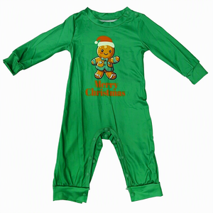 Pijamas Térmicos Respiráveis para Pais e Filhos com Estampa de Letras Verdes e Logo Frontal, Conjunto de Roupas para Casa - Product Image 4