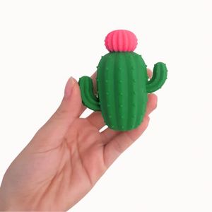 Boules de lavage en forme de cactus, accessoires verts avec dessus rose, réutilisables pour sécher les vêtements, adoucissant textile, boule de séchage en laine - Product Image 4