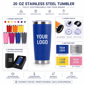 20oz Stainless Steel Tumbler Custom Logo Travel Mug Vacuum Insulated Cup OEM ODM Supplier For Car Office Sports Promotional Gift - Product Image 4