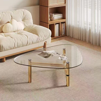 Table basse de salon moderne de luxe en verre, petite table d'appoint pour le thé et le café, vente en gros à prix abordable