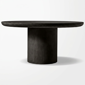 Black Round Wood Dining <b>Table</b> Set 6 <b>Chairs</b> <b>Foldable</b> Industrial Design Hotel Use Modern Furniture VINTAGE Brand - Product Image 1