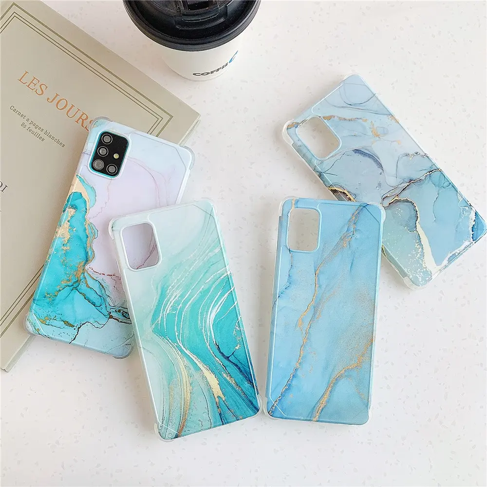 Shockproof Marble Case For Samsung Galaxy S20 FE Note 20 Ultra A51 A71 S10 Note 10 Plus A50 A10 A20 S21 S22 Silicone Cover