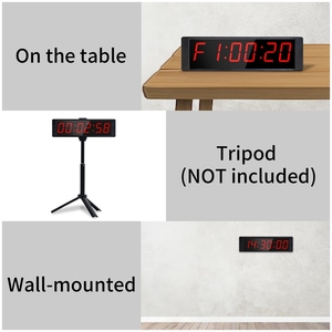 Horloge électronique numérique à affichage LED de 1,5 pouce, alimentée par prise Type-C et rechargeable, avec télécommande et bouton de démarrage/arrêt - Product Image 6