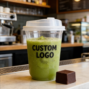 Gobelets en plastique personnalisés Starlight 6oz 24oz à paroi simple 90mm avec fond arrondi, impression UV pour les boutiques de café et de jus - Product Image 4