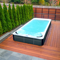 Grand spa de nage sans fin Deluxe pour piscine extérieure familiale Spa avec lumière LED Hydrothérapie massage Jet Seats Home spa