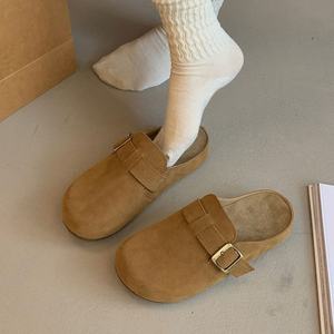 Autumn New for Clogs & Mules Women's <b>Half</b> <b>Slip</b>-On Slippers with Height Increasing Closed-Toe Design - Product Image 2